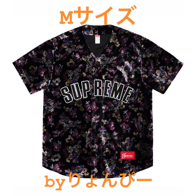 【即購入可】Floral Velour Baseball JerseyBlackSIZE