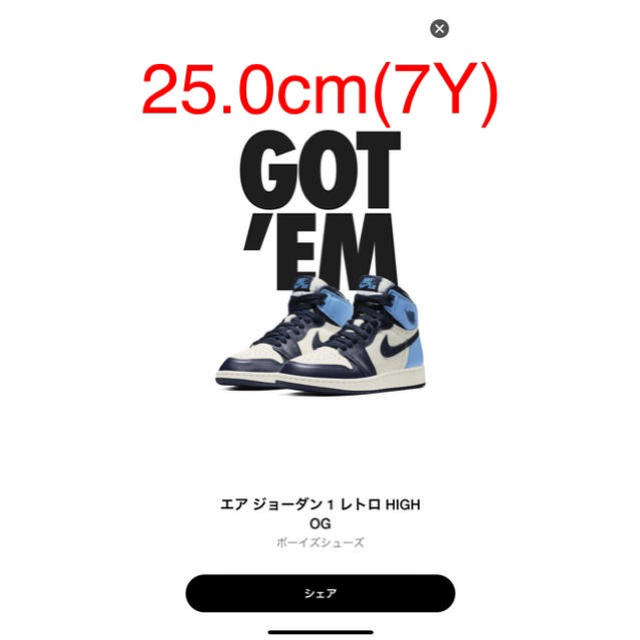 NIKE AIR JORDAN 1 RETRO HIGH OG ボーイズシューズ