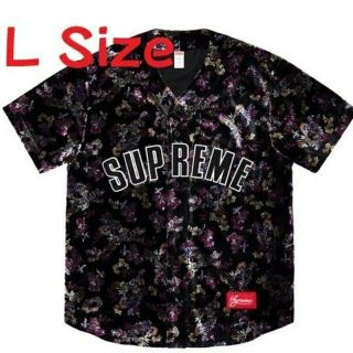 シュプリーム(Supreme)の【送料込】Floral Velour Baseball Jersey Lsize(シャツ)