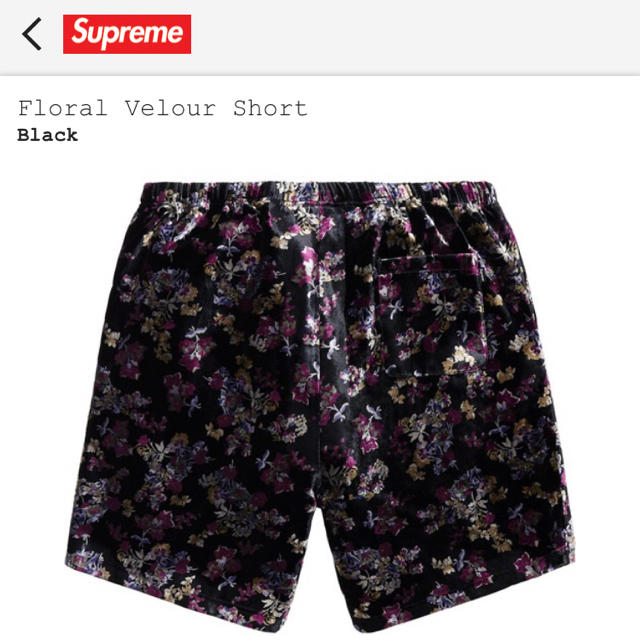 Supreme Floral VelourShortシュプリームMサイズ19AW 無料発送 9800円 ...