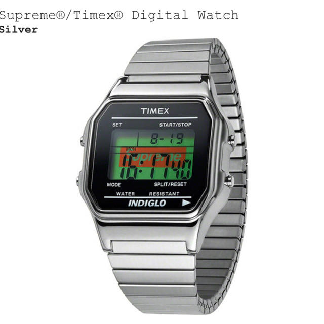 Supreme Timex Digital Watch silver 時計メンズ