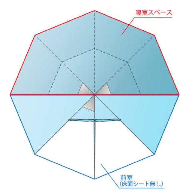 DOPPELGANGER(ドッペルギャンガー)のDOD 2ルームワンポールテント（T4-201） スポーツ/アウトドアのアウトドア(テント/タープ)の商品写真