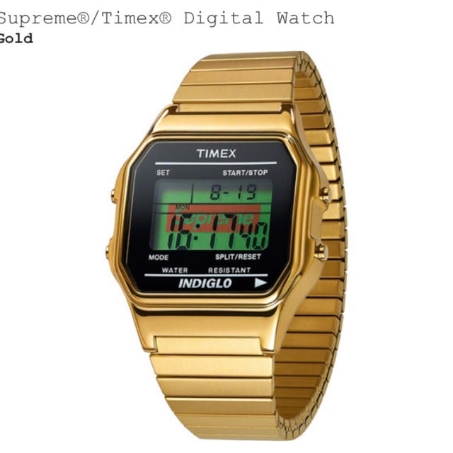 新品 SUPREME TIMEX DIGITAL WATCH GOLD