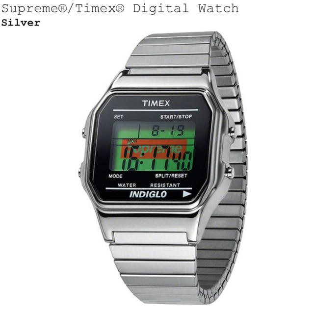 Supreme Timex Digital Watch silver 時計 銀