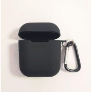 airpods ケース エアーポッズ シリコン 耐衝撃 ブラック(ヘッドフォン/イヤフォン)