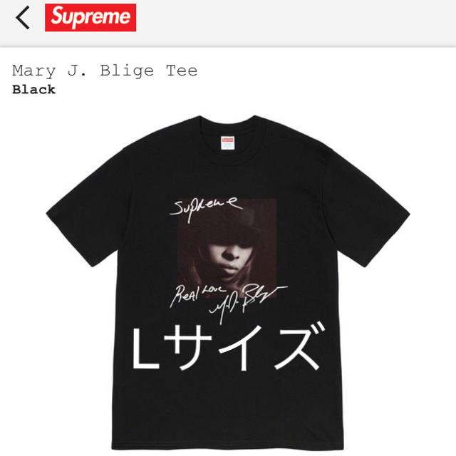 正規店仕入れの Supreme - supreme  Mary J. Blige Tee ブラック Lサイズ Tシャツ/カットソー(半袖/袖なし)