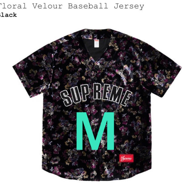 Supreme Floral Velour Baseball Jerseyシャツ