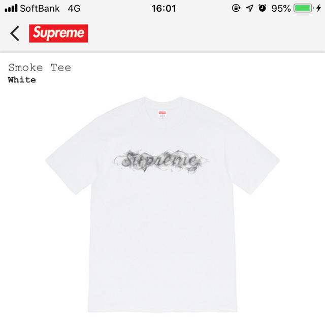 supreme smoke tee ブラック Mトップス