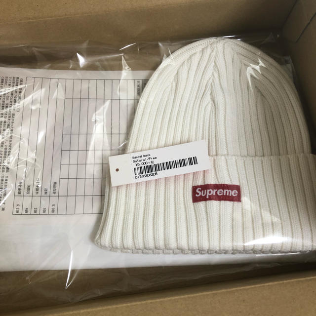 supreme 19ss Overdyed beanie 白 新品未使用ニット帽/ビーニー