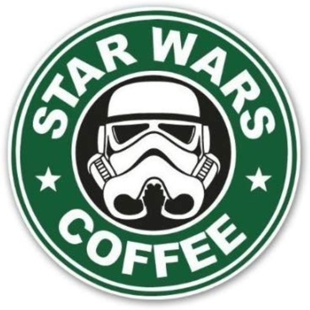 スターウォーズコーヒー　シール１枚　ステッカー　 エンタメ/ホビーのおもちゃ/ぬいぐるみ(キャラクターグッズ)の商品写真