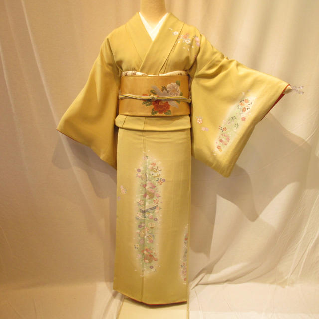 1614芥子色吉祥文様訪問着 袷単品