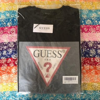 ゲス(GUESS)の新品タグ付 GUESS(ゲス) レディース ブラック サイズM ロゴT(Tシャツ(半袖/袖なし))