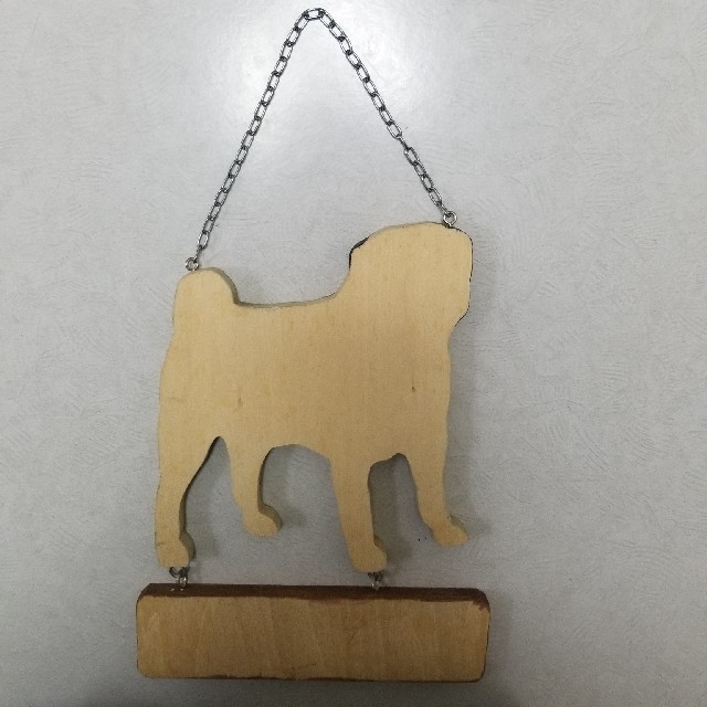 ウェルカムボード　犬(パグ) ハンドメイドのペット(その他)の商品写真