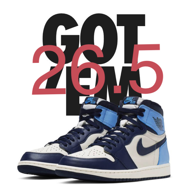 オックスフォードブルー nike air jordan 1 aj1 オブシディアン 26.5