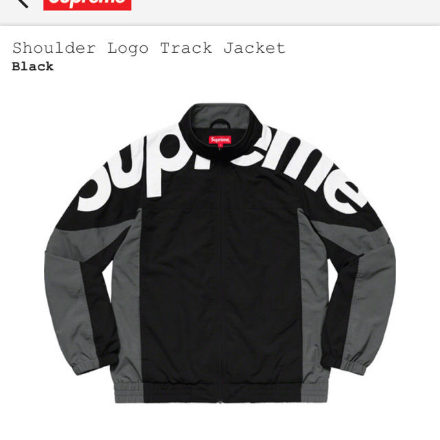 Supreme shoulder track jacket Black sSカラー