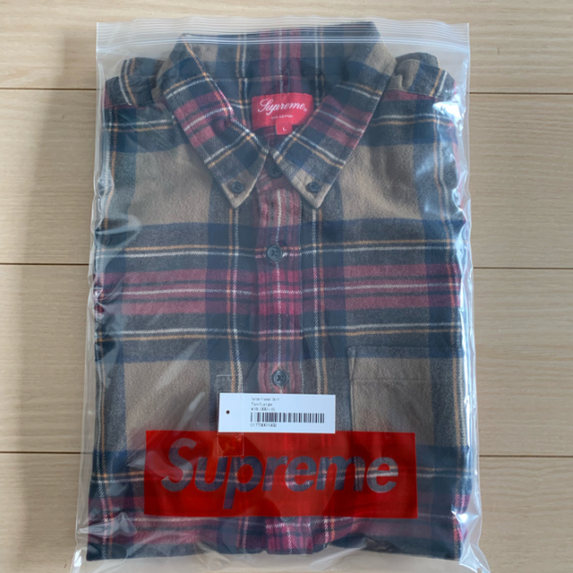 新品 L Tan Supreme Tartan Flannel Shirt