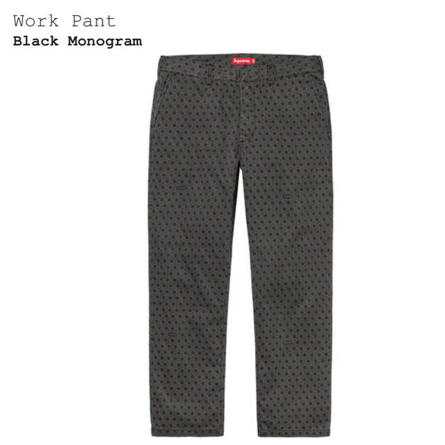 【即日発送可】Supreme Work Pant 黒モノグラム 30