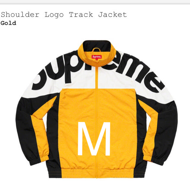 M 黄色 supreme shoulder logo track jacketナイロンジャケット