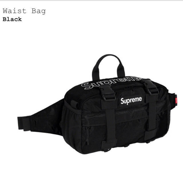 Supreme Waist Bag Black 黒 ウェストバック