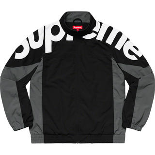 シュプリーム(Supreme)の【M】supreme Shoulder Logo Track Jacket 黒 (ナイロンジャケット)