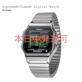 シュプリーム(Supreme)のSupreme Timex® Digital Watch シルバー ステッカー付(腕時計(デジタル))