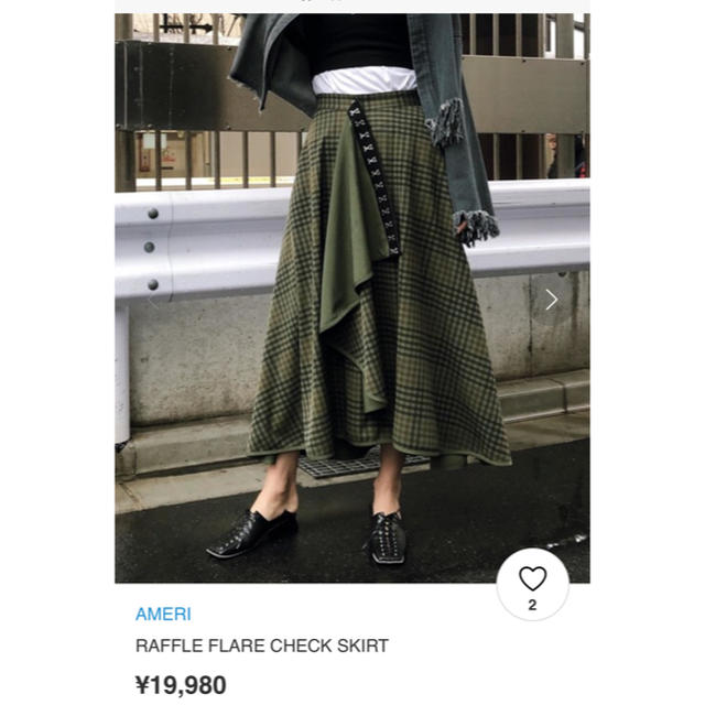 Ameri VINTAGE(アメリヴィンテージ)の最終お値下げ ameri  RAFFLE FLARE CHECK SKIRT レディースのスカート(ロングスカート)の商品写真