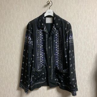 サカイ(sacai)のsacai 17SS アロハ柄 パジャマ長袖シャツ 黒色 ブラック サカイ(シャツ)