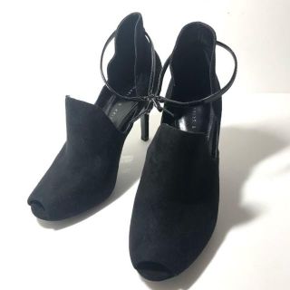 チャールズアンドキース(Charles and Keith)の【CHARLES&KEITH】スウェード オープントゥ パンプス 23.5cm(ハイヒール/パンプス)