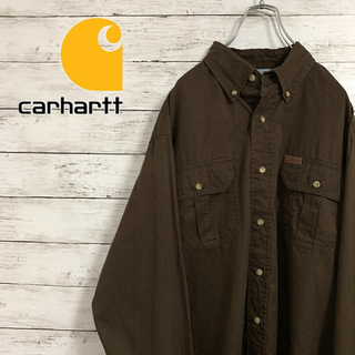 カーハート(carhartt)の人気 古着 90s カーハート carhartt 長袖 BDシャツ 革ロゴ(シャツ)