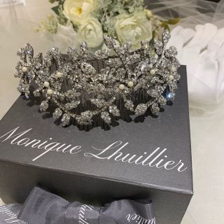 ヴェラウォン(Vera Wang)の【アコモモ様専用】MariaElena ヘッドピース #1056 ピアス セット(ヘッドドレス/ドレス)