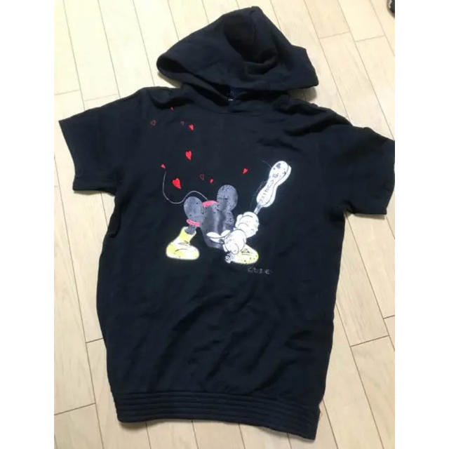 ROEN ミッキー 半袖パーカー Tシャツ 44 S ギターミッキー