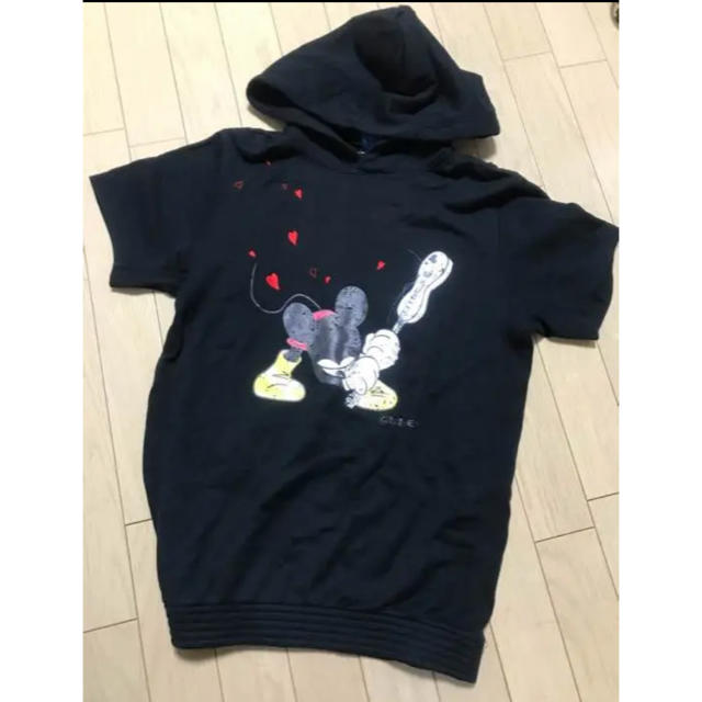 ROEN ミッキー 半袖パーカー Tシャツ 44 S ギターミッキー