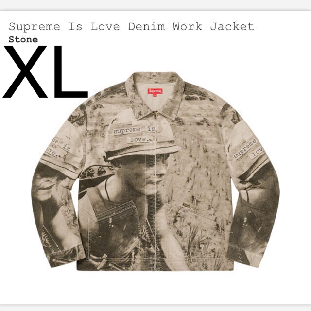 Supreme - Supreme Is Love Denim Work Jacket Stone
