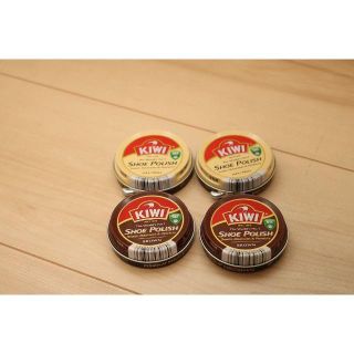 4個セット☆KIWI油性靴クリーム☆無色②茶色②☆17.5ml小缶(日用品/生活雑貨)