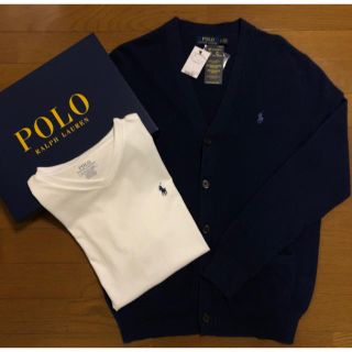 ポロラルフローレン(POLO RALPH LAUREN)の新品☆ POLO RALPHLAUREN  リネンコットン Vネックカーディガン(カーディガン)