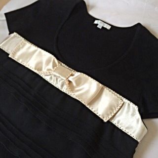 トゥービーシック(TO BE CHIC)のTO BE CHIC♡リボンカットソー(カットソー(半袖/袖なし))