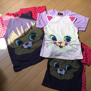グラグラ(GrandGround)の値下げ　グラグラ 猫Tシャツ 親子コーデ 120130140 ３枚セット(Tシャツ/カットソー)