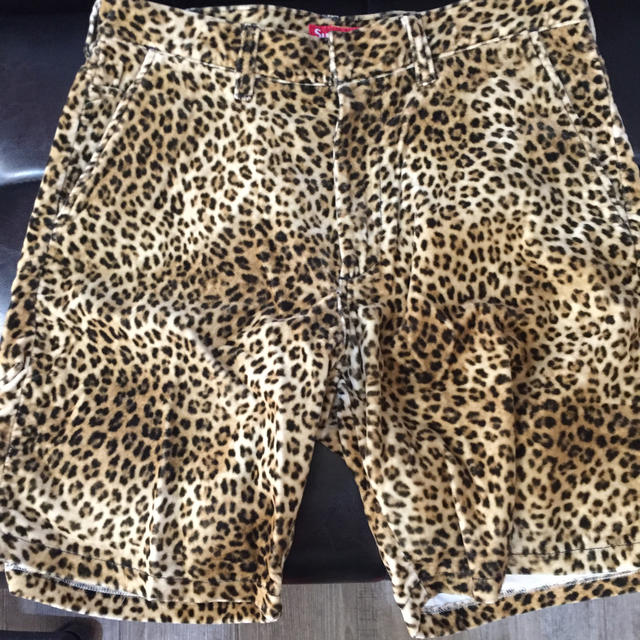 Supreme Velvet Work Short レオパード w30