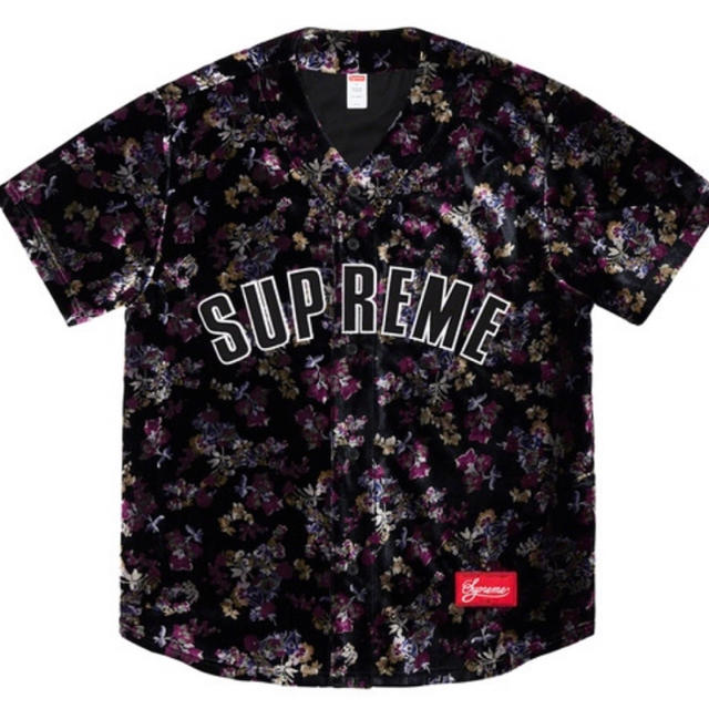 M supreme froral velour baseball jersey