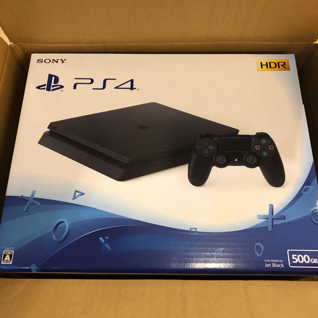 PlayStation4(プレイステーション4)の新品 PlayStation4 CUH-2200AB01 ブラック 500GB エンタメ/ホビーのゲームソフト/ゲーム機本体(家庭用ゲーム機本体)の商品写真