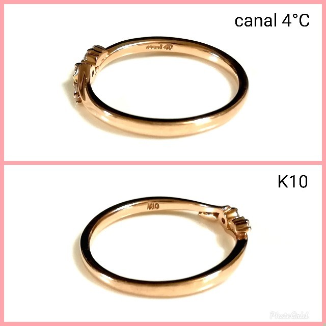 canal４℃(カナルヨンドシー)のカナル4°C K10ダイヤモンドリング 8.5号 レディースのアクセサリー(リング(指輪))の商品写真