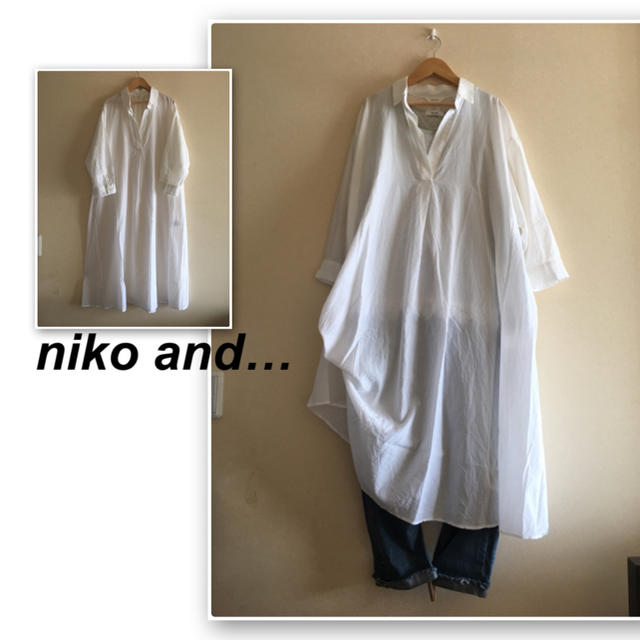 niko and...(ニコアンド)のニコアンド✨白のシャツワンピース レディースのワンピース(ロングワンピース/マキシワンピース)の商品写真