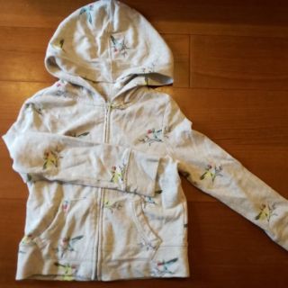 ギャップキッズ(GAP Kids)のGAPkids スウェットパーカー 小鳥模様 S 6~7歳 120 ベージュ系(カーディガン)