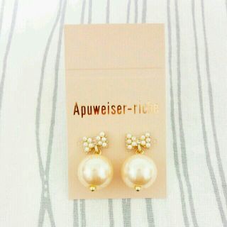 アプワイザーリッシェ(Apuweiser-riche)の新品♡リボン＆パールピアス(ピアス)