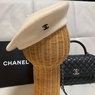 ほぼ新品!可愛い♡ CHANEL ベレー帽 アイボリー ココマーク | www