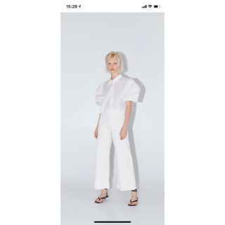 ザラ(ZARA)のクロップド丈ポプリンブラウスM(シャツ/ブラウス(長袖/七分))