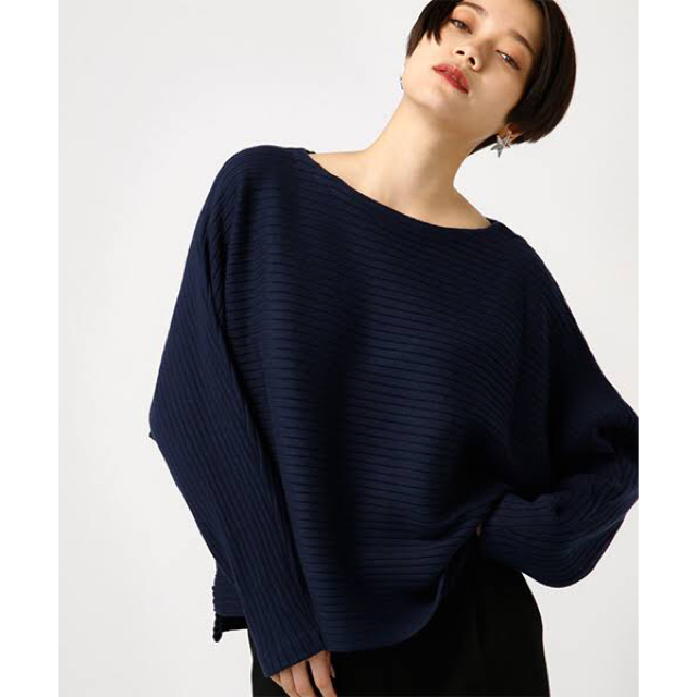 AZUL by moussy(アズールバイマウジー)のボートネックドルマンニット レディースのトップス(ニット/セーター)の商品写真