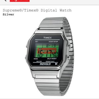 シュプリーム(Supreme)のsupreme timex シュプリーム タイメックス シルバー 銀 新品(腕時計(デジタル))