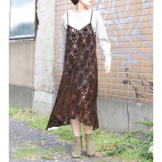 フィーニー(PHEENY)のPHEENY Rayon velvet lace camisole dress (ロングワンピース/マキシワンピース)