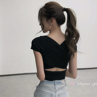 ゴゴシング(GOGOSING)の韓国 ティーシャツ バンテージ 黒(Tシャツ(半袖/袖なし))